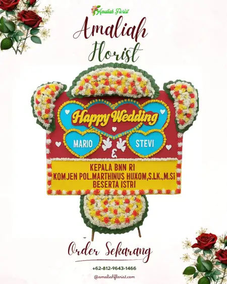 Papan Bunga Pernikahan Bleber